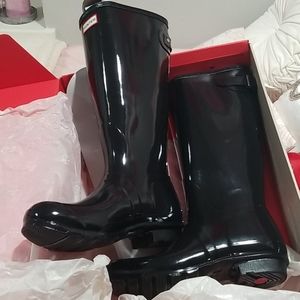 Glossy Black Hunter Rain Boots